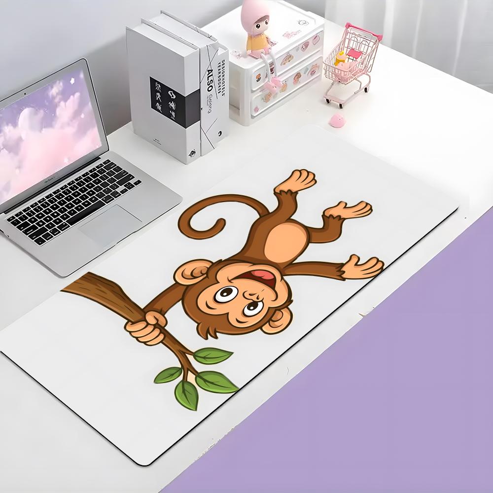 Monkey Cute Animal Art Mouse Pad Large Gaming Mousepad With Thick Stitched Edge NonSlip Desk Mat