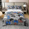 Gaming Bedding Set, Video Game Controller Duvet Cover Teens Boys 2 Piece Gamer Duvet Quilt Cover Set with Pillowcases 75*50cm