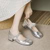 Silver Single Shoes Women's New Spring and Autumn 2025 Xiaoxiang French Evening Temperament with Skirt Maggie Jane Women's Single Shoes
