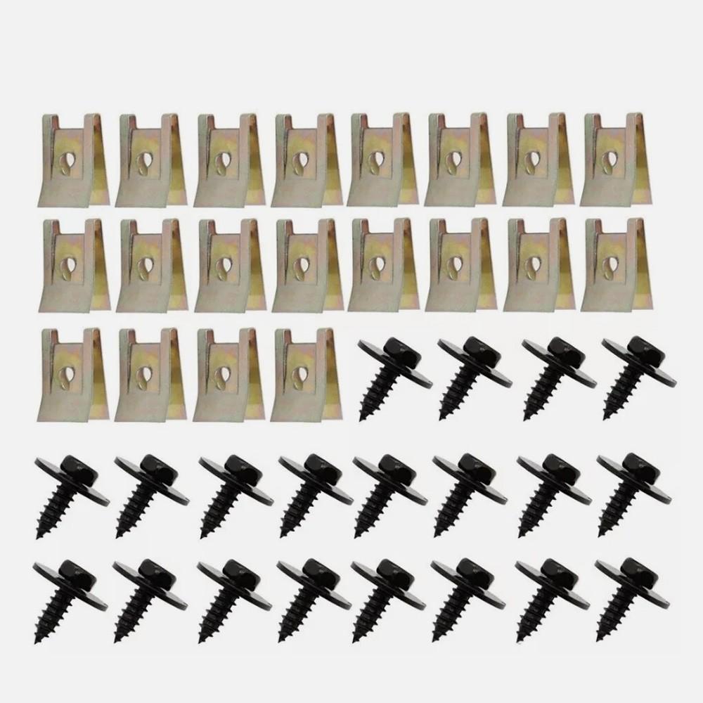 Durable Metal Bumper Fender Retainer Screws with Nuts Car Clips Body Fasteners