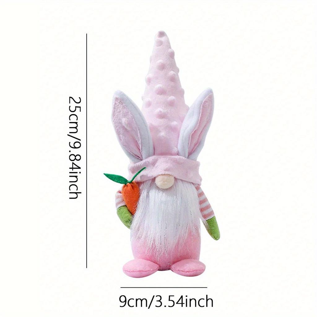 Пасхальный Гном-Заяц с Пасхальным Яйцом - Ручная Работа, Безликая Плюшевая Кукла-Гном, Подарок для Девочки, Декор Комнаты и Весеннее Украшение для Помещения