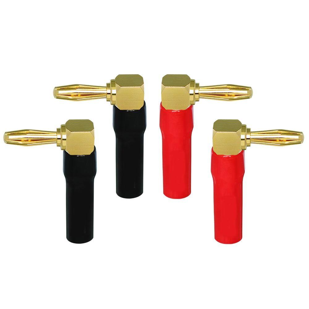 2/4Pcs 4.5MM Hole Spacing HiFi Speaker Banana Plugs Gold Plated Copper Amplifier Audio Connection Self-locking Banana Plug