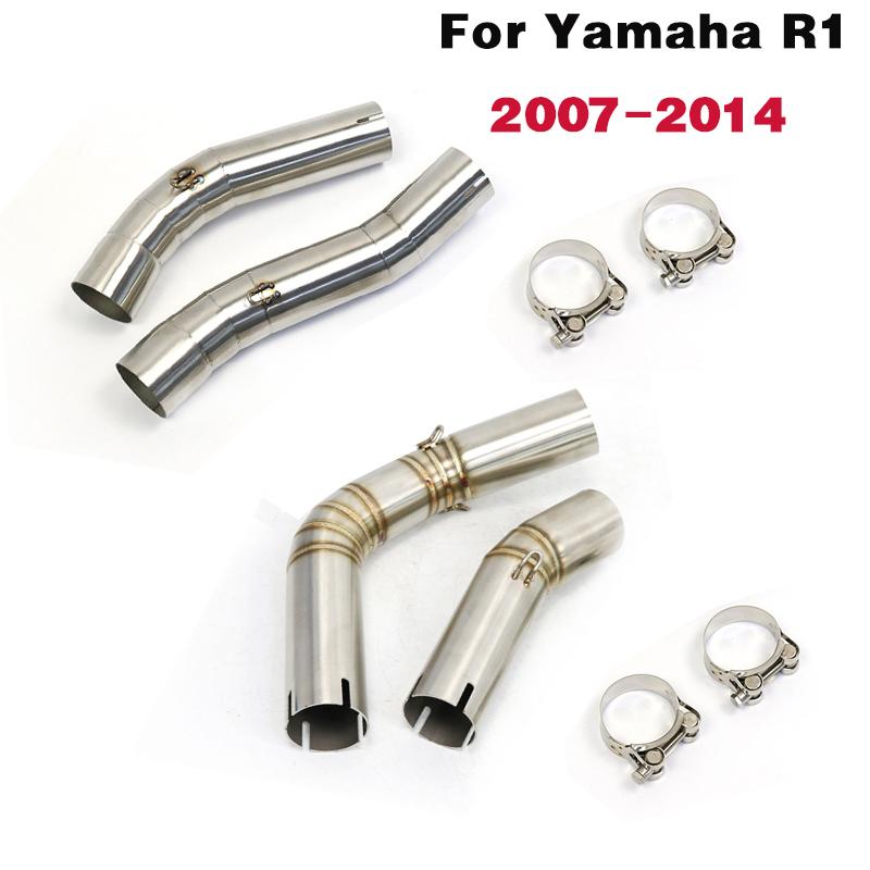 R1 Motorcycle Exhaust Muffle Link Middle Pipe For Yamaha YZF-R1 R1 2004-2006 2007 2008 2009 2010 2011 2012 2013 2014 YA015