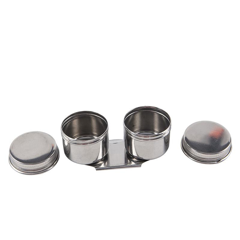 Painting Oil Pot Stainless Steel Oil Painting Double Palette Cup Oil Painting Palette Cup