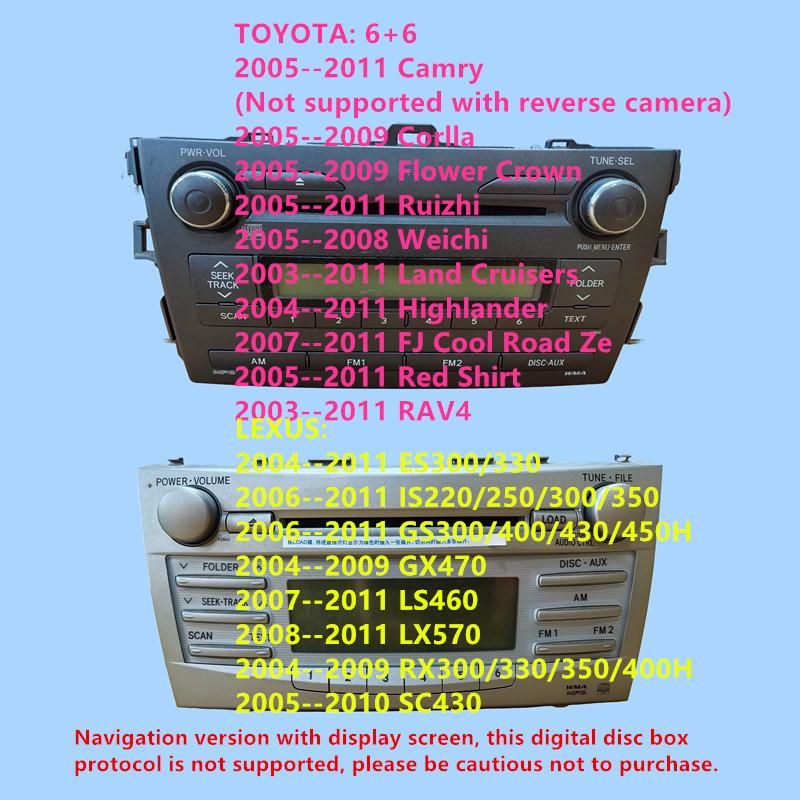 Подходит для автомобильной информационно-развлекательной системы Toyota 6+6 интерфейс Модуль Bluetooth Цифровой приемник CD-чейнджера