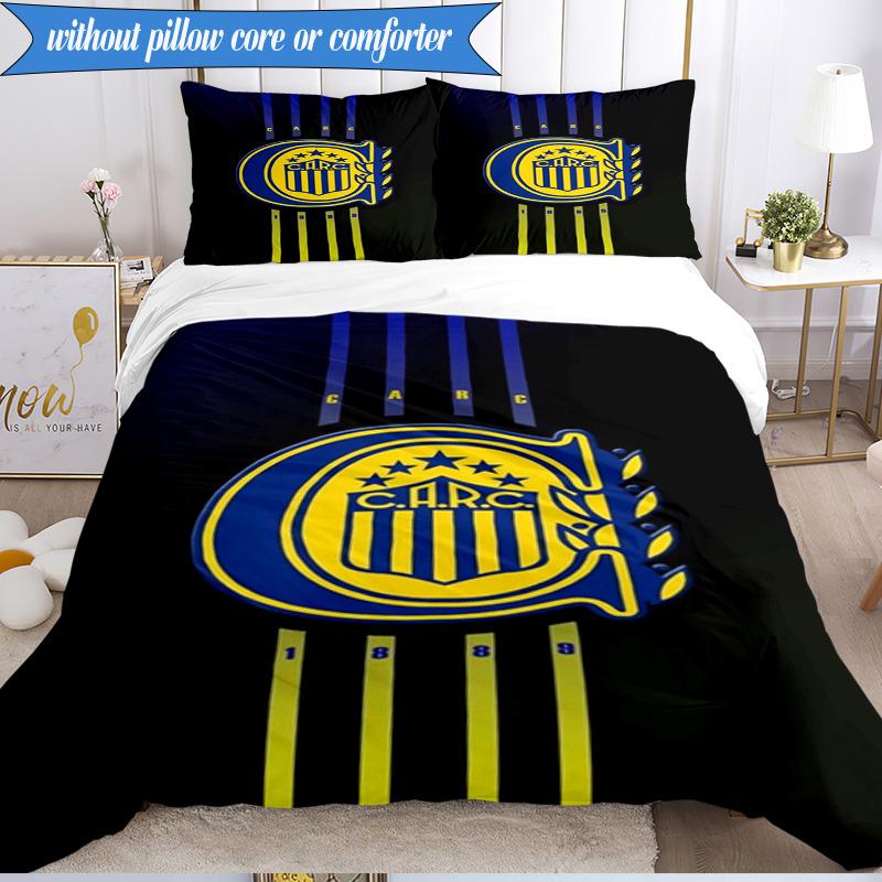 Rosario Central Crest 3pcs Bedding,Including 1pc Duvet Cover And 2pcs Pillowcases Perfect for Christmas,Ideal for Bedroom, Dormitory
