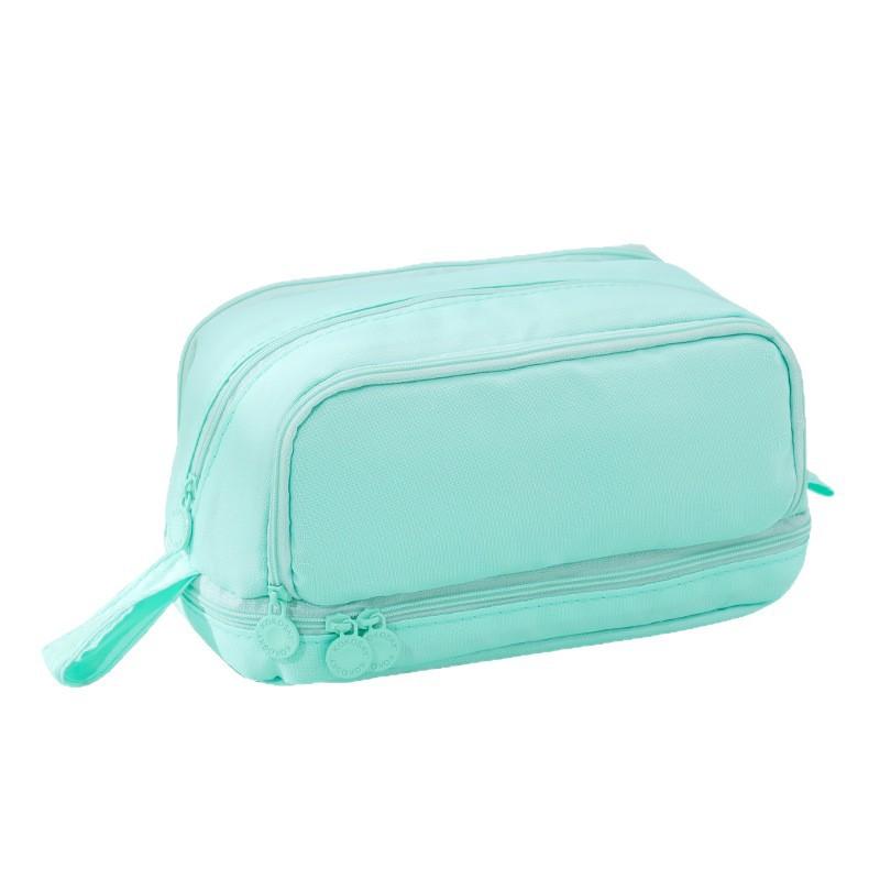 Пенал большой вместимости двухслойный с двойным открыванием, в стиле инс, нишевый, для учеников начальной и средней школы, многофункциональный, простой, универсальный