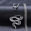 Ожерелье Змея из нержавеющей стали для женщин/мужчин, серебристого цвета, с подвеской Звезда и Луна, готическая бижутерия, collares hombre N3545