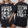 Usher and Chris Brown Backprint T-Shirt: Signed Photo Graphic Tee