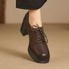 Fashion Pointed Toe Office and Career Women's Loafers Lace-up Fashion 2024 Hot Sale Ladies Shoes New Solid Heels Women Zapatos Mujer