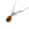 [N2269] - Silver Necklace 'Inspiration' Amber (rhodium-plated) - 14x9 Mm