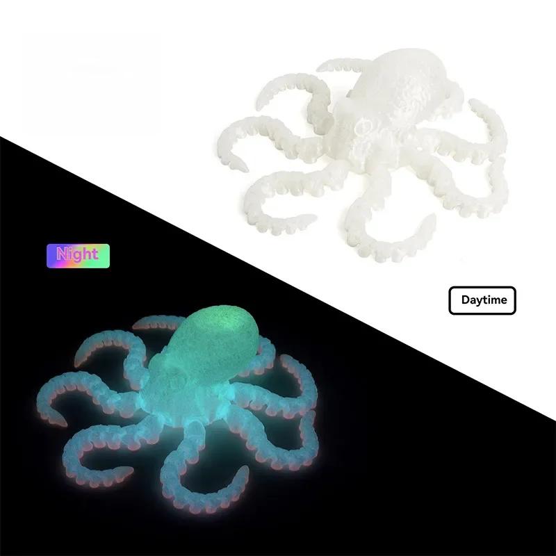 1pc 3D Printed Octopus Ornament Creative Animal Landscape Decorations Simulated Octopus Desktop Home Model Party Children's Gift