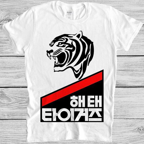Футболка Haitai Tigers Корейская бейсбольная команда 80-е Ретро Крутой Подарок Футболка 2578