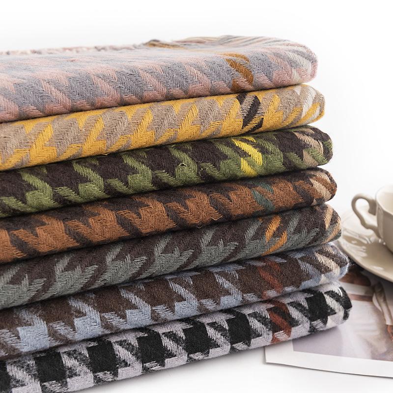 Новый зимний шарф в гусиную лапку, модный европейский и американский повседневный шарф, защищающий от холода, высококачественная удлиненная теплая шаль