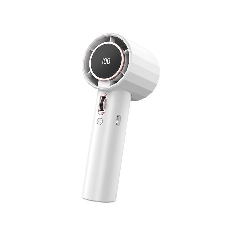 New 100-speed Handheld Ice-cooling Fan USB Mini Portable Charging Turbo Fan with Digital Display Desktop Fan GS5