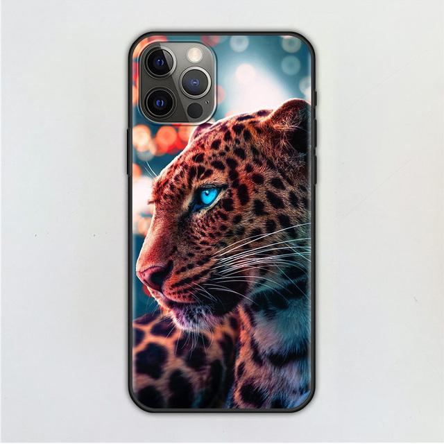 Чехол для мобильного телефона для Iphone 12 Mini 11 Pro X Xs Max Xr 8 7 6 6s Plus Se черный силиконовый чехол из ТПУ Fundas Capa Panther Cheetah