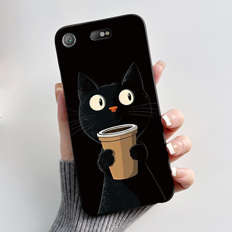 Popular Anime Lucky Printed Case For Sony Xperia XZ1 Compact/Xperia XZ1 mini G8441 SO-02K Anti-scratch Silicone Black Case Shell