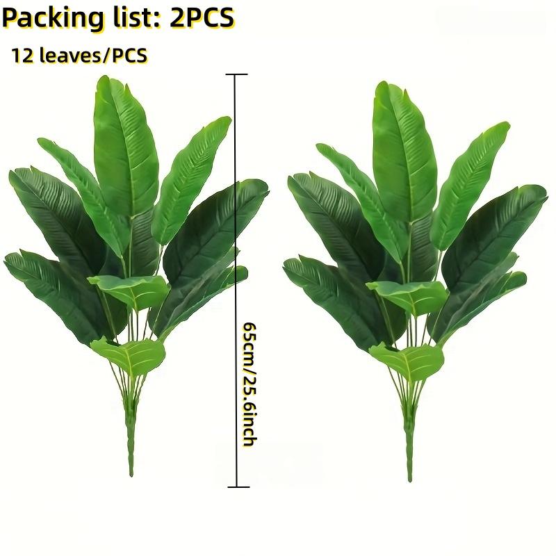 2 шт. Большие реалистичные искусственные растения Стрелиция (Райская птица), Устойчивые к УФ-лучам, Не выцветающие, Искусственные листья банана, Пальма для декора на все сезоны