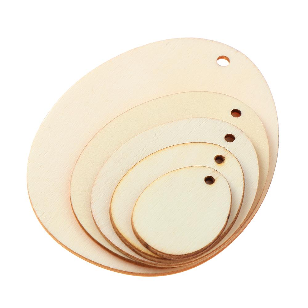 Craft Natural Wooden Hanging Ornaments Drawing Wood Slice Wood Chips Easter Decorations Easter Eggs