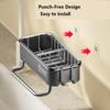 Кухонный стеллаж для хранения, органайзер, держатель для губки, дренажная корзина, крючки для полотенец из нержавеющей стали