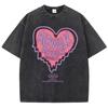 Womans Cotton Washed T-Shirts Trend Distressed Loose Tees Th