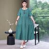 Plus Size Floral Dresses for Women Oversize Loose Short Sleeve Summer Long Dress Middle-aged Women Summer Sundresses
