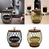 Coffee Pod Holder Large Capacity with Wood Base Storage Cup Coffee Pod Basket Organizer Cup for Hotel Family Kitchen Home Cafe