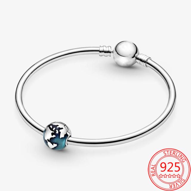 Модный браслет из стерлингового серебра 925 пробы с фиолетовой эмалью в виде цветущей маргаритки, набор для самостоятельного изготовления, изысканный подарок