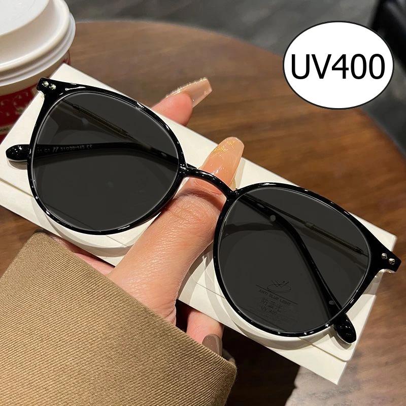 Унисекс Роскошные Солнцезащитные Очки Модные Круглая Рамка Защита UV400 Трендовые Уличные Очки для Вождения Езды для Мужчин Женщин