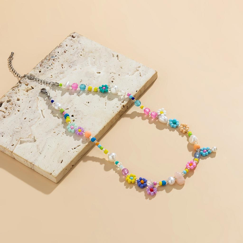 Boho Simple бусины искусственный жемчуг колье колье для женщин и мужчин винтажная нержавеющая сталь ручная работа цепь эстетический Y2K ювелирные изделия подарок