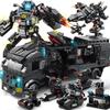 Совместимо с Lego 585Pcs City Police Station SWAT Truck Car Building Blocks DIY Toys for Boys Kids Gifts