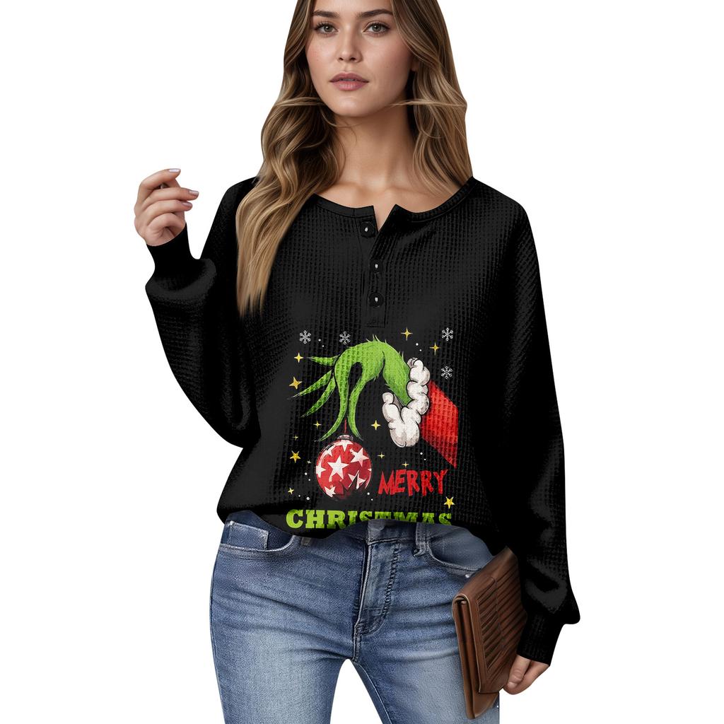 Women's Casual Shirts Long Sleeve Tops Button Up V Neck Loose Knit Fall Favorites For Women