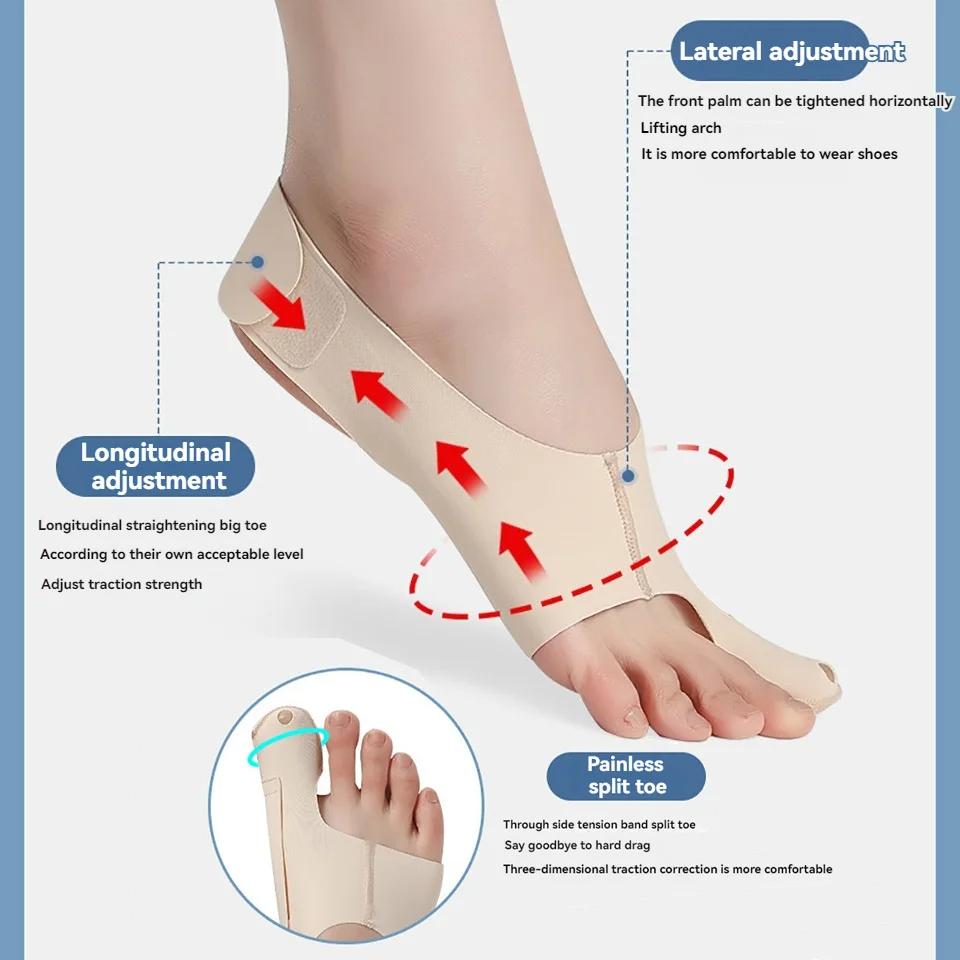 1Pcs Adjustable Toe Thumb Valgus Corrector Lightweight Ankle Brace For Bigfoot Bone Toe Separation Correction Wear With Shoes