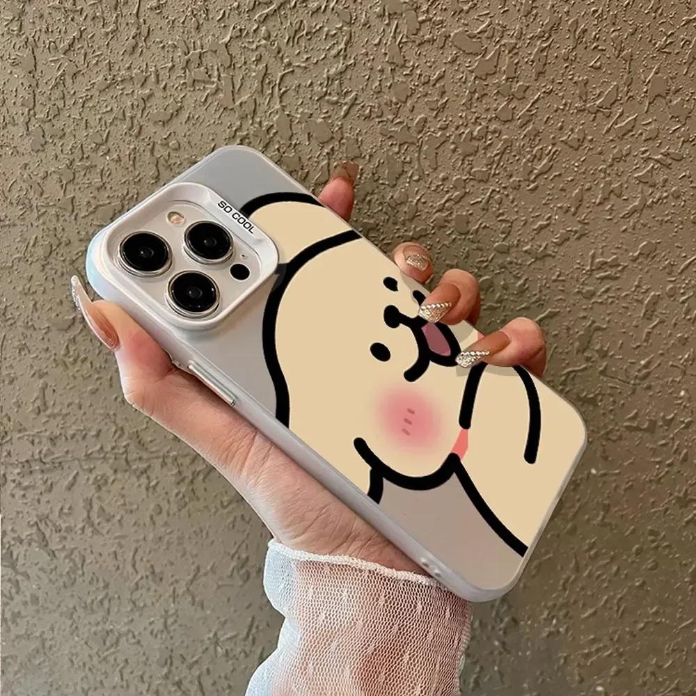 Милый Аниме Чехол для Телефона Пара Любителей Собак для IPhone 11 12 13 14 15 16 Pro Max X XS MAX XR SE 7 8Plus Ударопрочный Бампер Жесткий Чехол