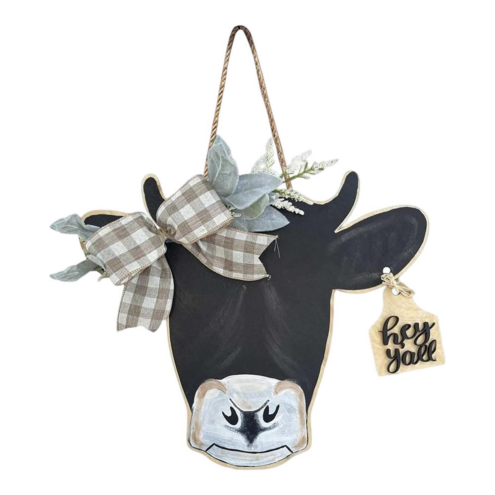 Знак «Голова коровы», вешалка для передней двери, деревенские деревянные подвесные знаки, украшения для крыльца, украшения для дома, кухни, в помещении, на открытом воздухе