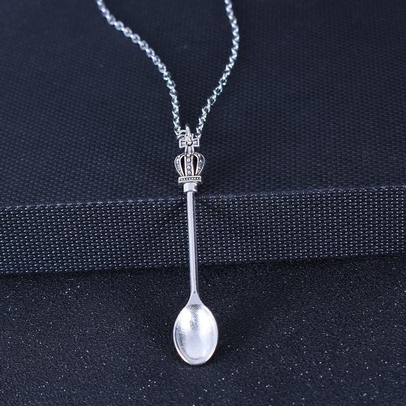 Королевская Алиса Корона Мини Чайная Ложка Ожерелье