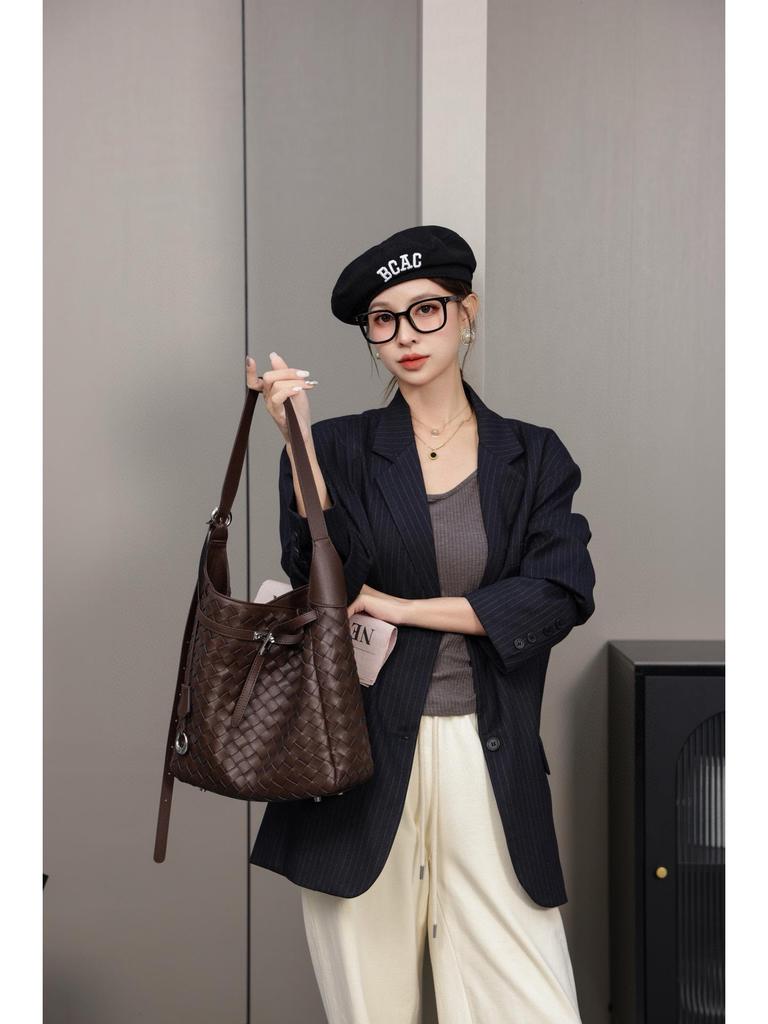 Женская сумка-тоут из мягкой коровьей кожи, сотканная вручную - уникальный дизайн, сумка через плечо/мессенджер из натуральной кожи