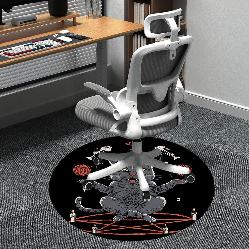 1pc Witchcraft Paganism Office Round Area Rug, Indoor Mat Suitable ForOffice, Under Office Chairs Bedroom Living Room Home Decor, Room Deco u18