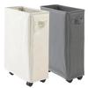 Laundry Basket With Wheels Large Slim Folding Hamper On Wheels 42L Dirty Clothes Storage Bin Freestanding Tall Foldable Washing