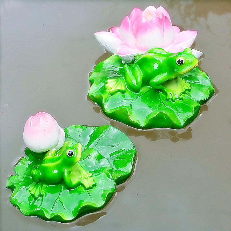 Cute Resin Pond Floating Frogs Statue Outdoor Garden Decorative Water Frog Sculpture For Home Garden Park Decor Ornament