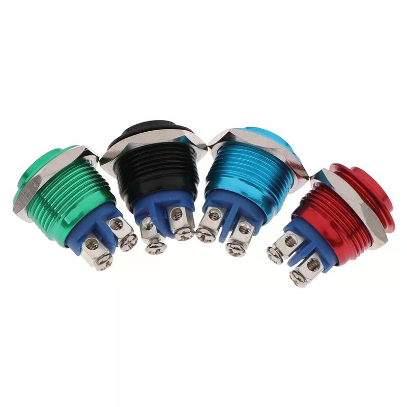 Round Shape 16mm IP67 Metal Push Button Switch Waterproof Self-reset Momentary Locking Latching NO High / Flat / Momentary