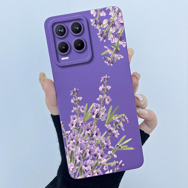 Phone Case For Realme 8 Pro 8i 8S 4G 5G Case Lovely Cartoon Flower Liquid Silicone Soft Shockproof Back Cover For Realme8 Bumper