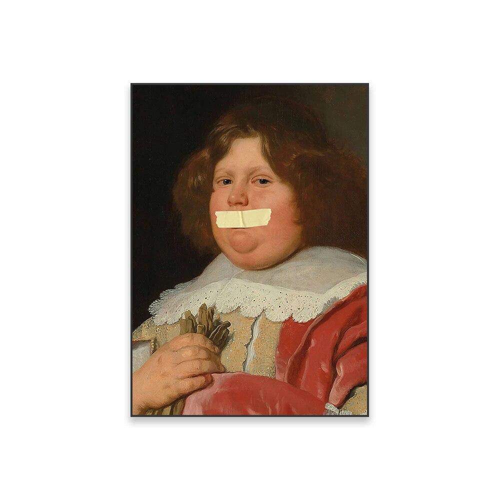 Винтажная портретная картина маслом с принтом, постер, картина маслом, угрюмый Ренессанс, художественные принты, забавная Мона Лиза, холст, картина, декор для комнаты