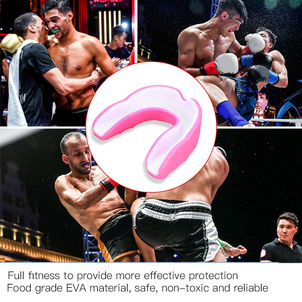EVA Adult Mouth Guard Teeth Tooth Protector Boxing Accessory Blue & White