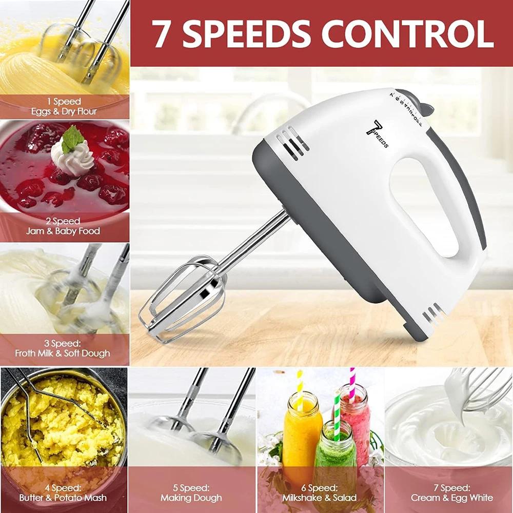 Handheld Electric Egg Beater Mixers Kitchen Electric Food Blender Egg Whisk Cream Cake Dough Kneader Milk Frother Food Processor