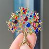 Colorful Diamond Christmas Tree Brooch High-End Shawl Buckle Gypsy Diamond Tree Of Life Corsage Silk Scarf Buckle