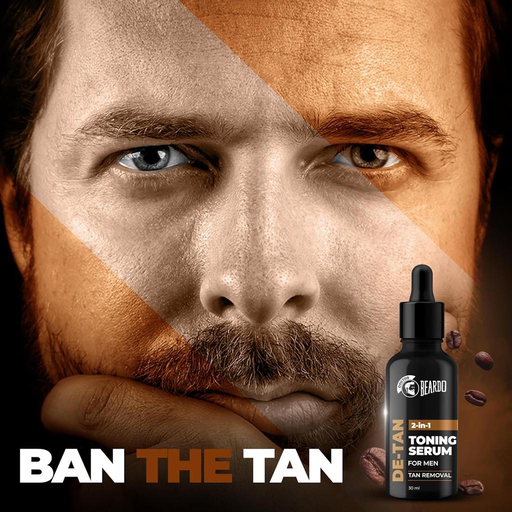 Beardo 2-in-1 Detan Serum + Toner For Men 30ml Pack | Brightening Face Serum With Plant Collagen