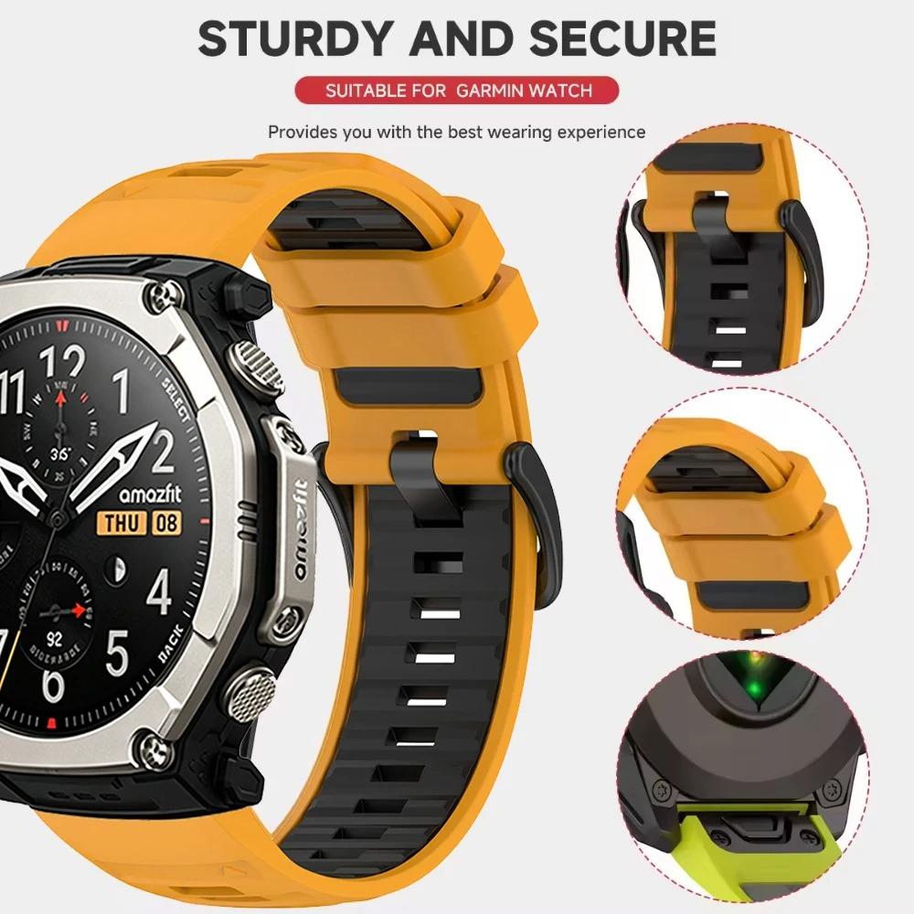 Быстросъемный силиконовый ремешок 20 мм 22 мм 26 мм для Amazfit T-Rex Ultra 2 51 мм, наручный браслет для outdoor-использования для Garmin Fenix 8/E/Tactix 8/Quatix 8