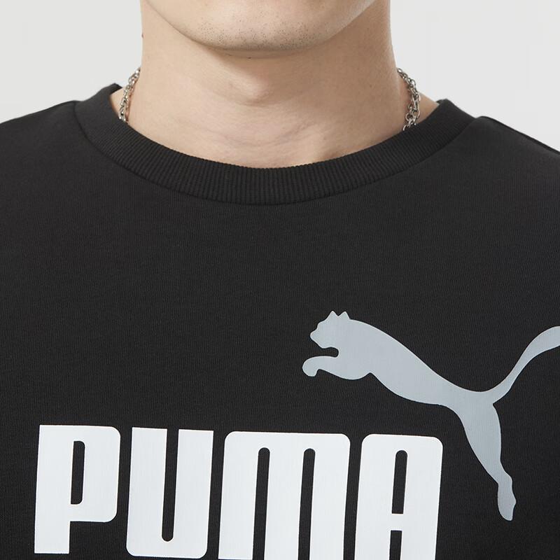 Puma Letter Logo Round Neck Casual Long Sleeve American Vintage Sweatshirt Men Sweatshirt Black 589007-61