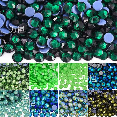 Зеленая серия Стекло Горячая сверловка, Кристальный термоклей Имитация австрийской горячей сверловки Сделай сам Одежда Багаж Стразы Ювелирные аксессуары